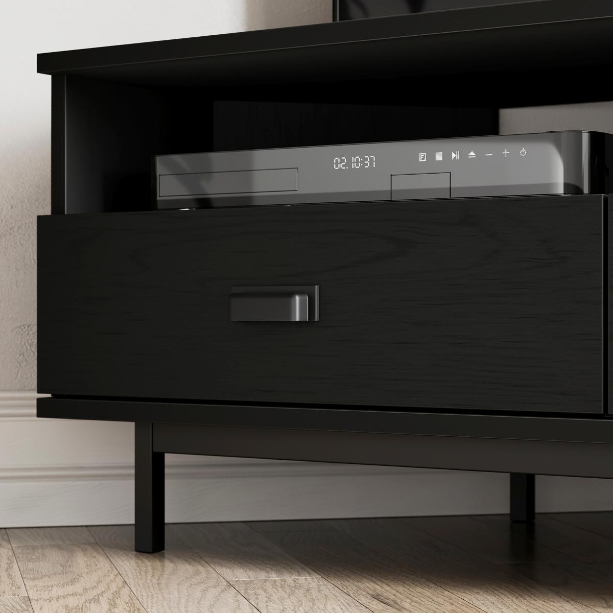 Fulton Corner TV Unit, Black Oak Effect Black – image 5