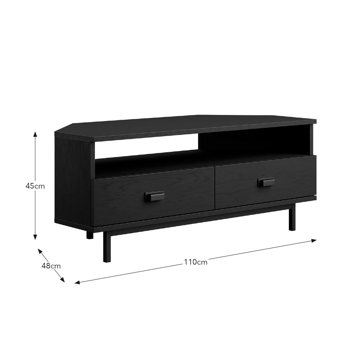 Fulton Corner TV Unit, Black Oak Effect Black – image 6