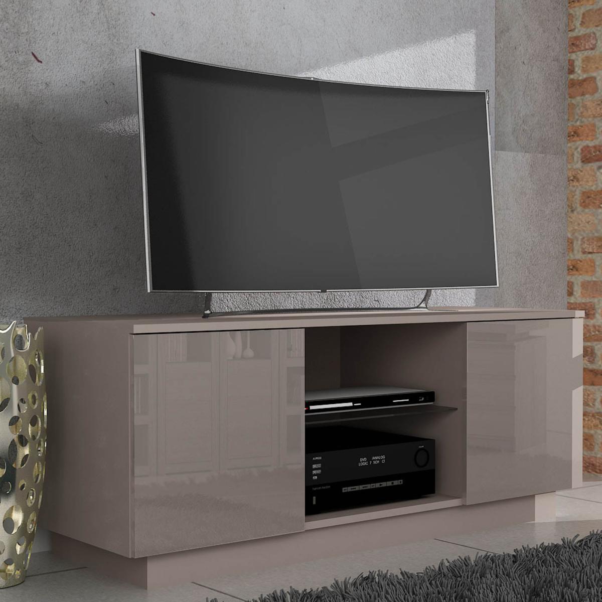 Lima Grey High Gloss TV Stand Grey – image 1