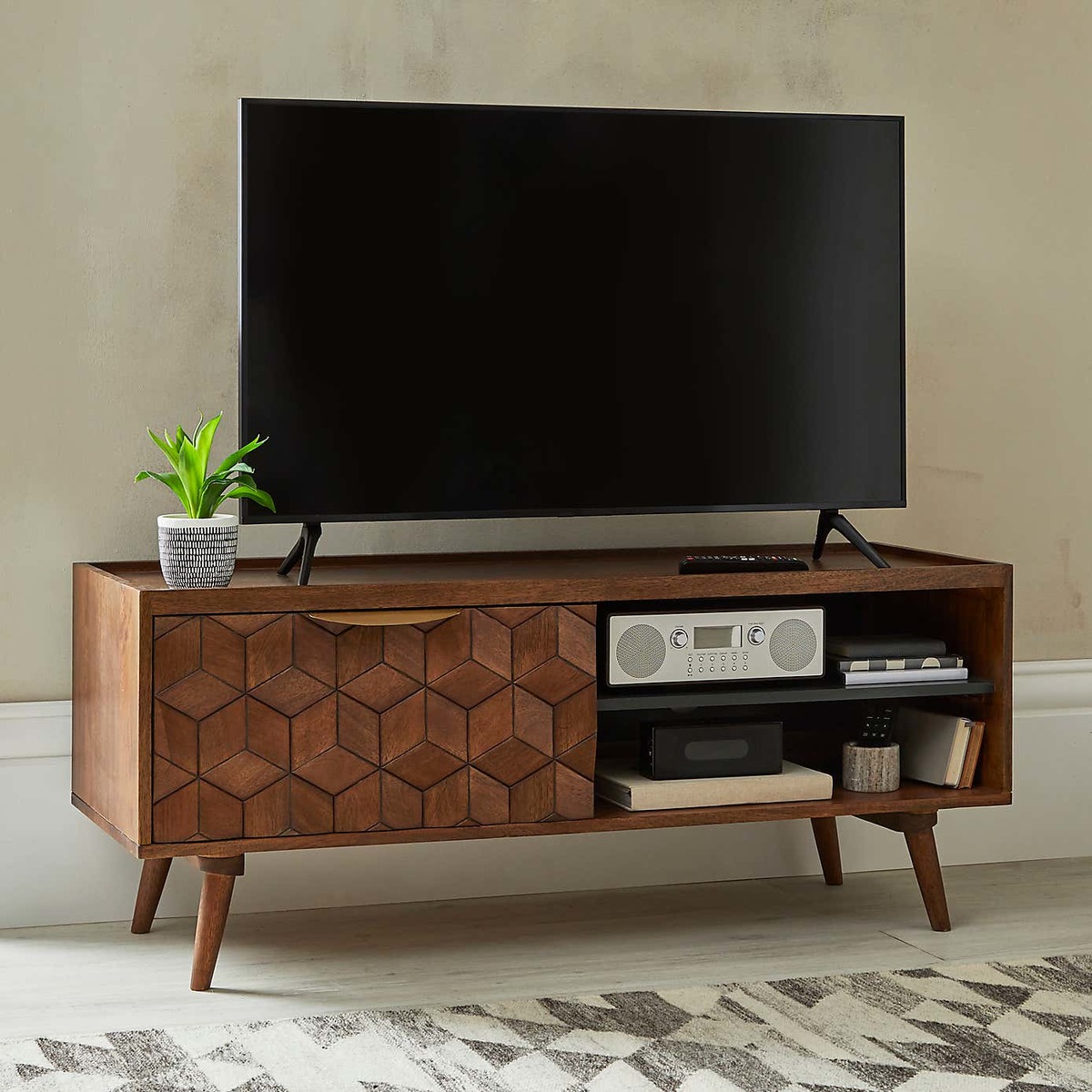 Hexagonal TV Stand Brown – image 3