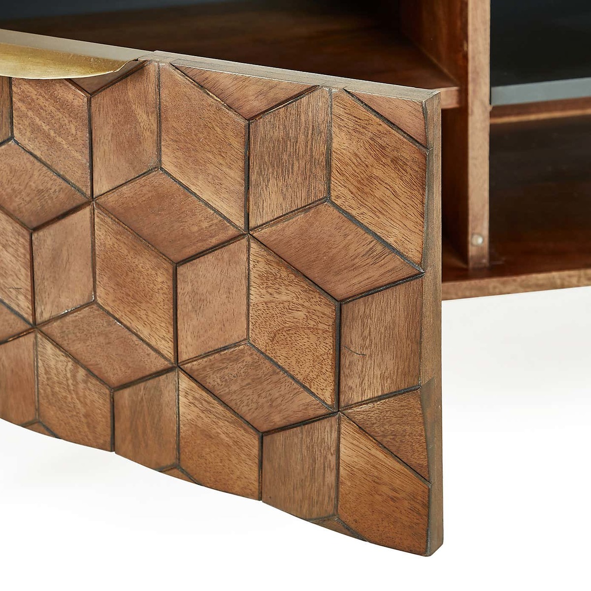 Hexagonal TV Stand Brown – image 7