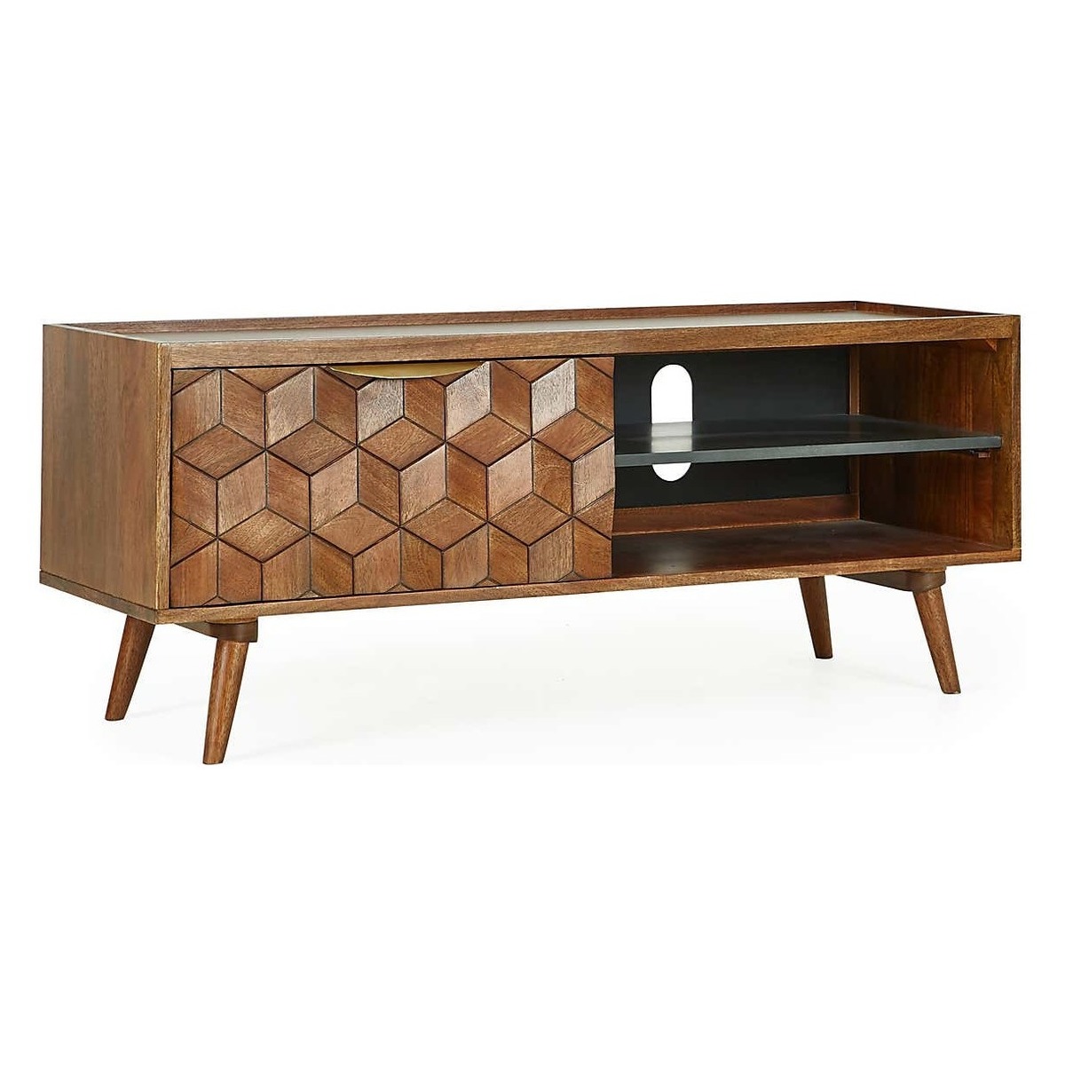 Hexagonal TV Stand Brown – image 2