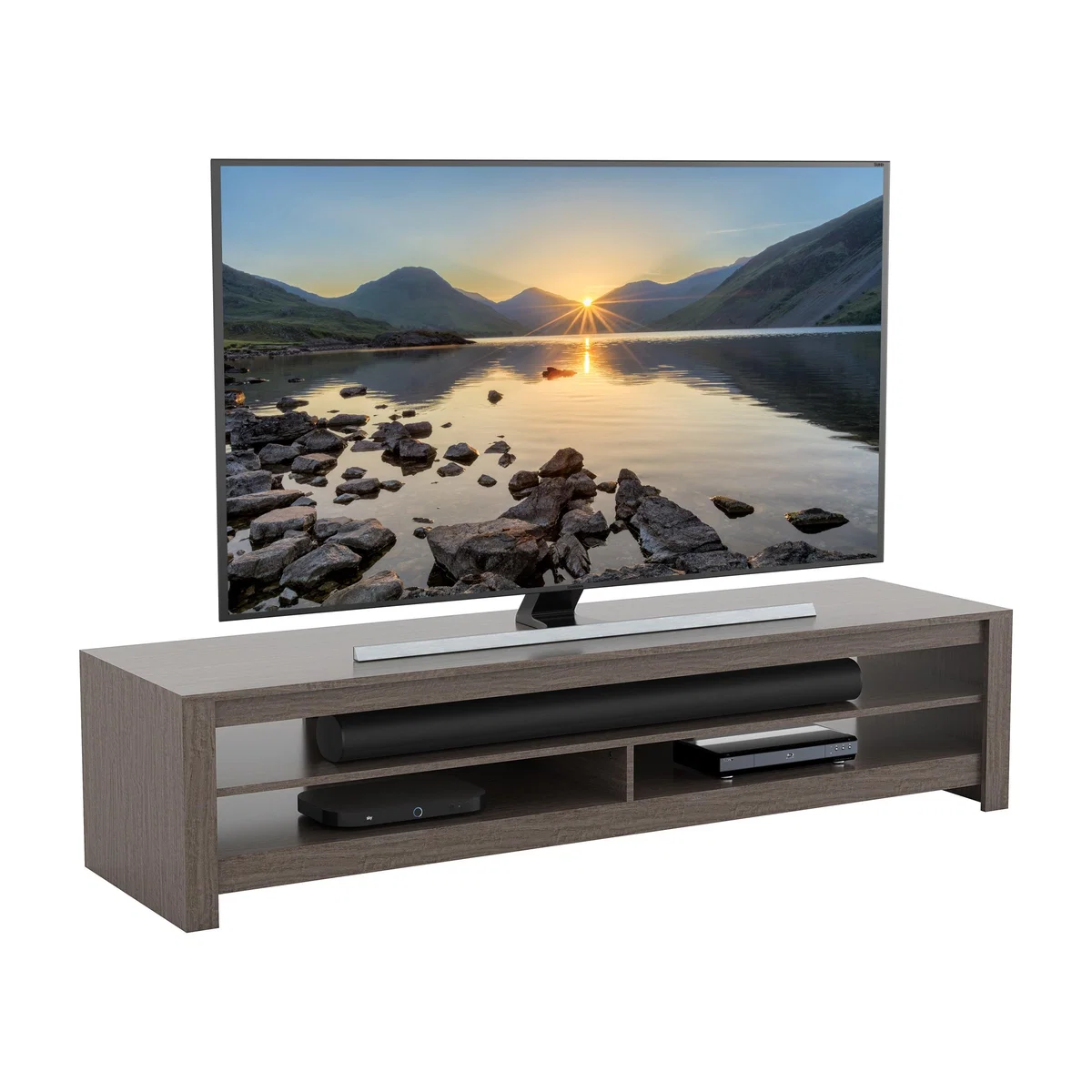 Calibre Wide TV Stand 180cm, Oak Effect Grey – image 4