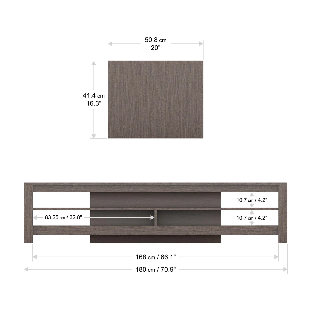Calibre Wide TV Stand 180cm, Oak Effect Grey – image 5