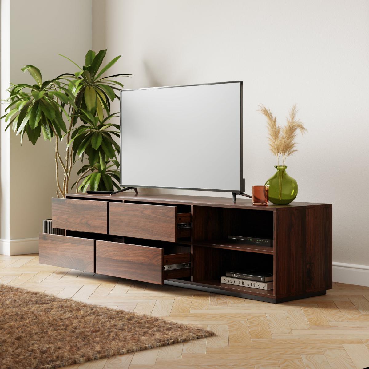 Walter Extra Wide Tv Unit for Tvs Up To 65 Walnut – image 3