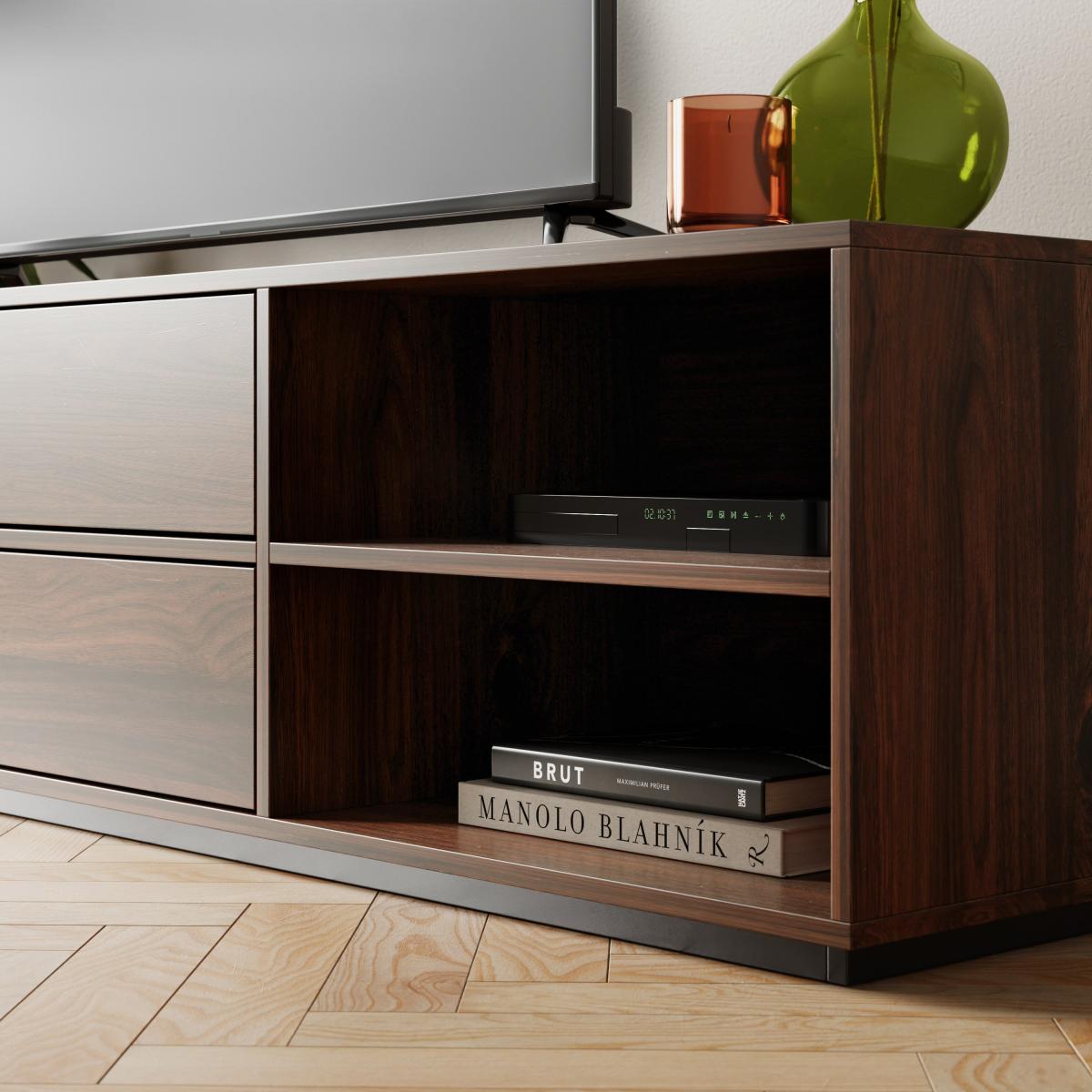 Walter Extra Wide Tv Unit for Tvs Up To 65 Walnut – image 4