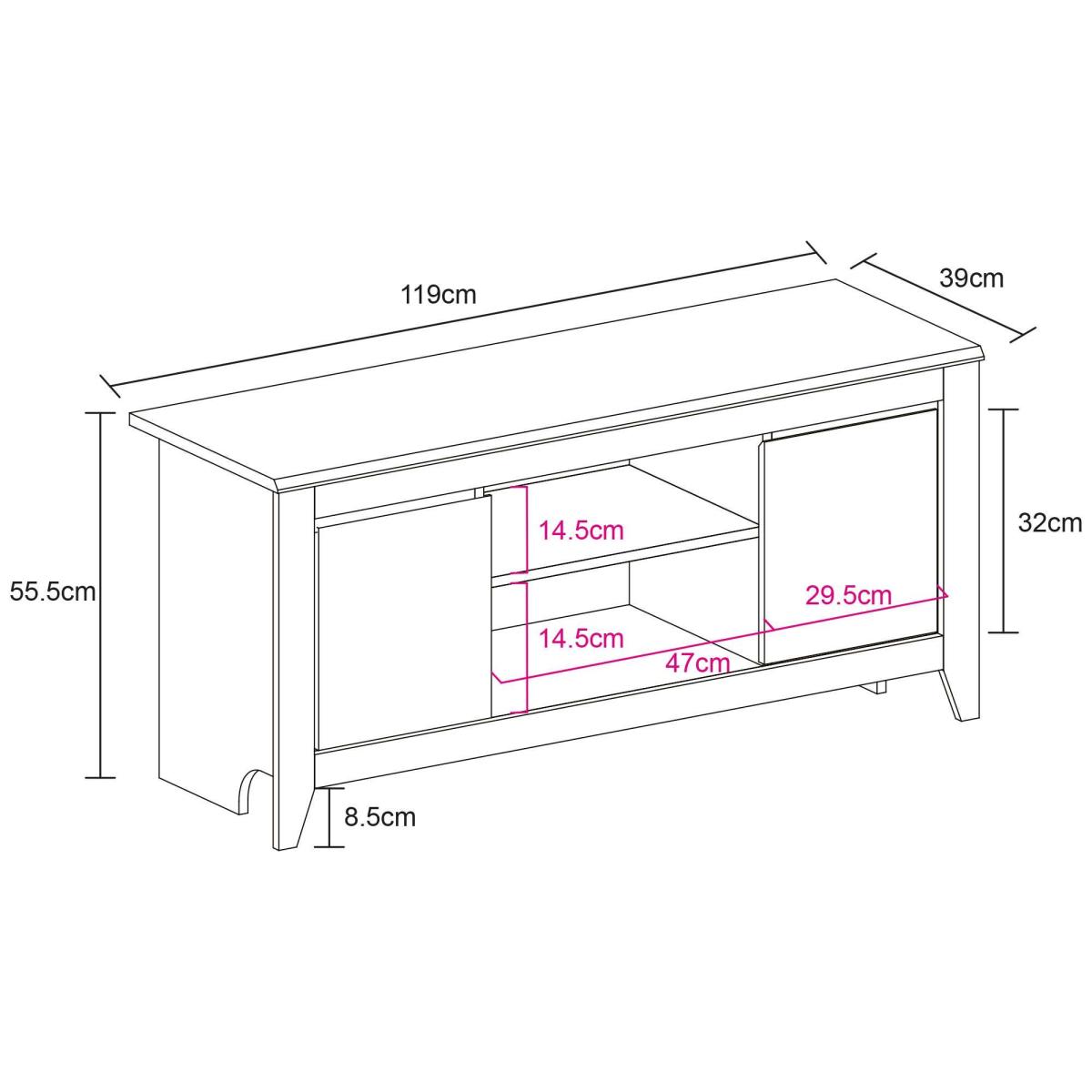 Harlow TV Cabinet for TVs up to 50, Black Black – image 7