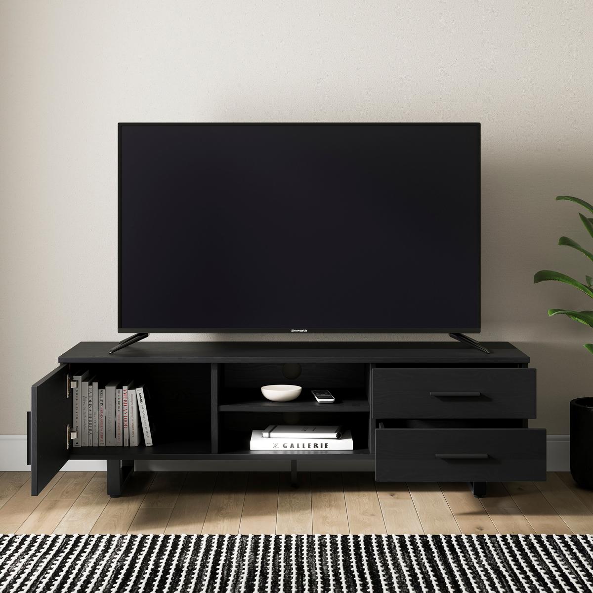 Freddie TV Unit for TVs up to 60" Black Wood – image 2