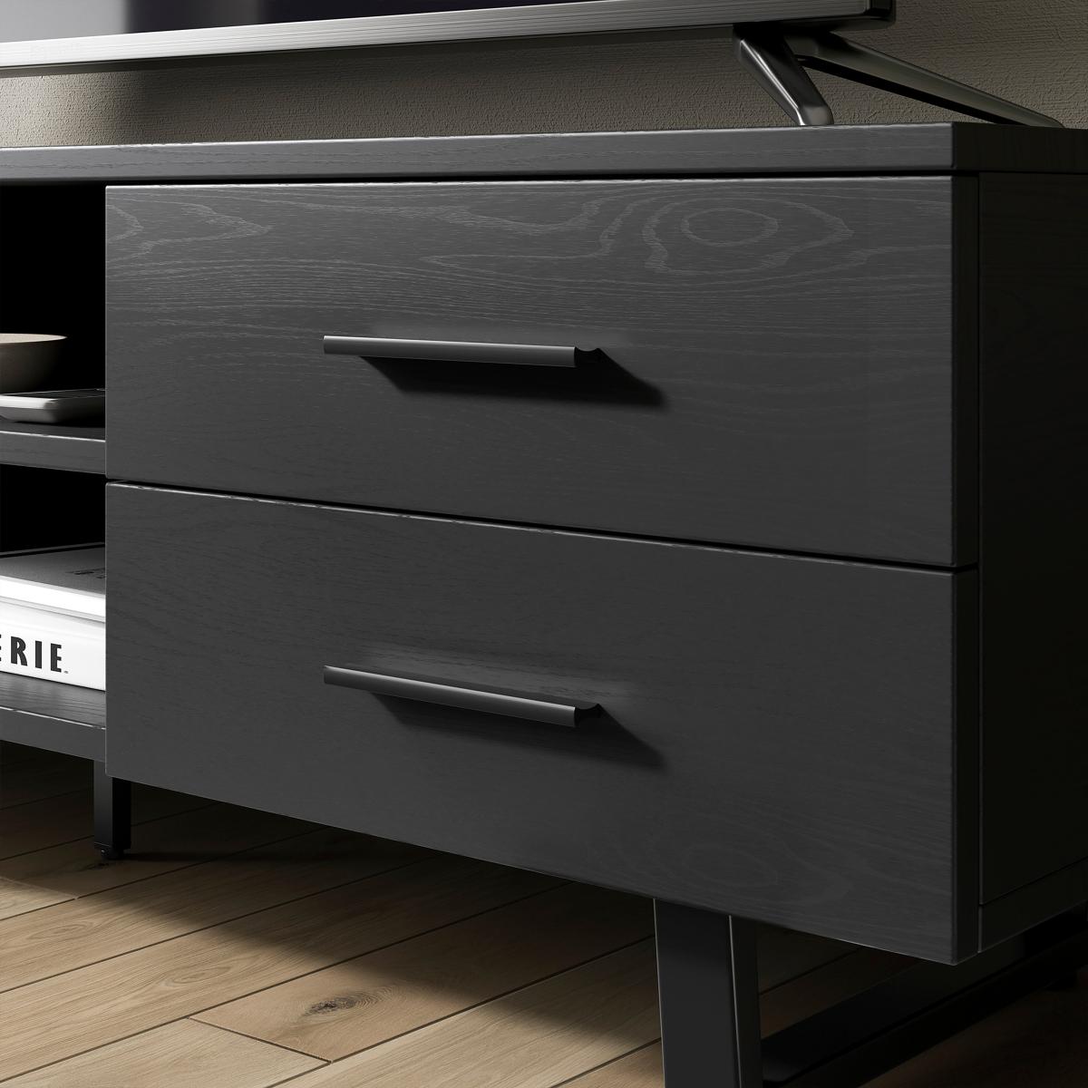 Freddie TV Unit for TVs up to 60" Black Wood – image 4