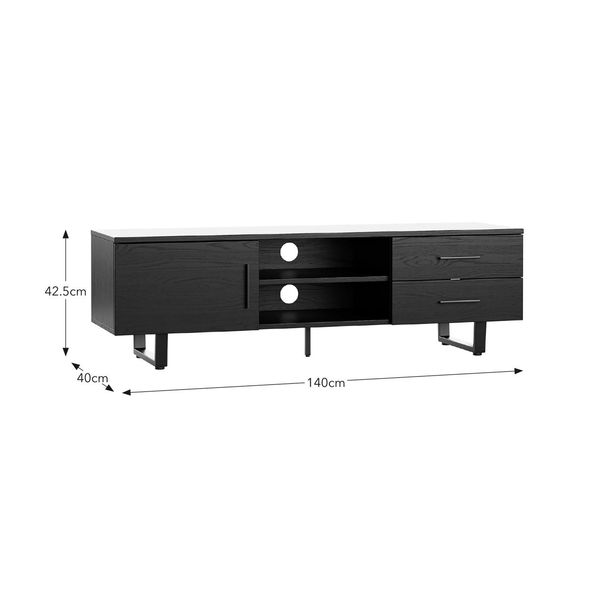 Freddie TV Unit for TVs up to 60" Black Wood – image 6
