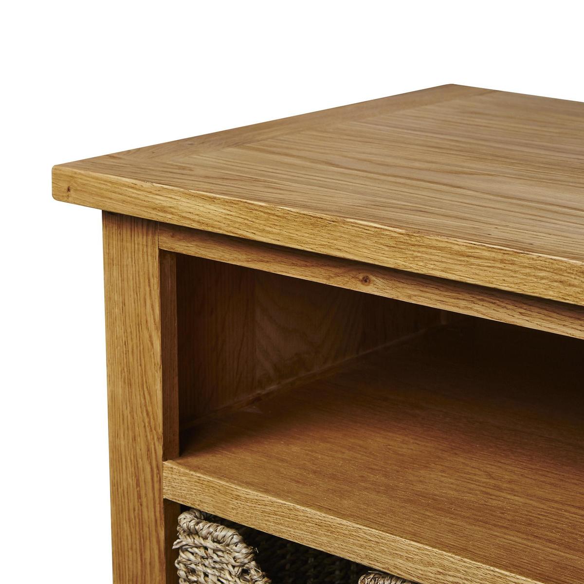 Sidmouth Oak TV Stand With Baskets Light Brown / Natural – image 5