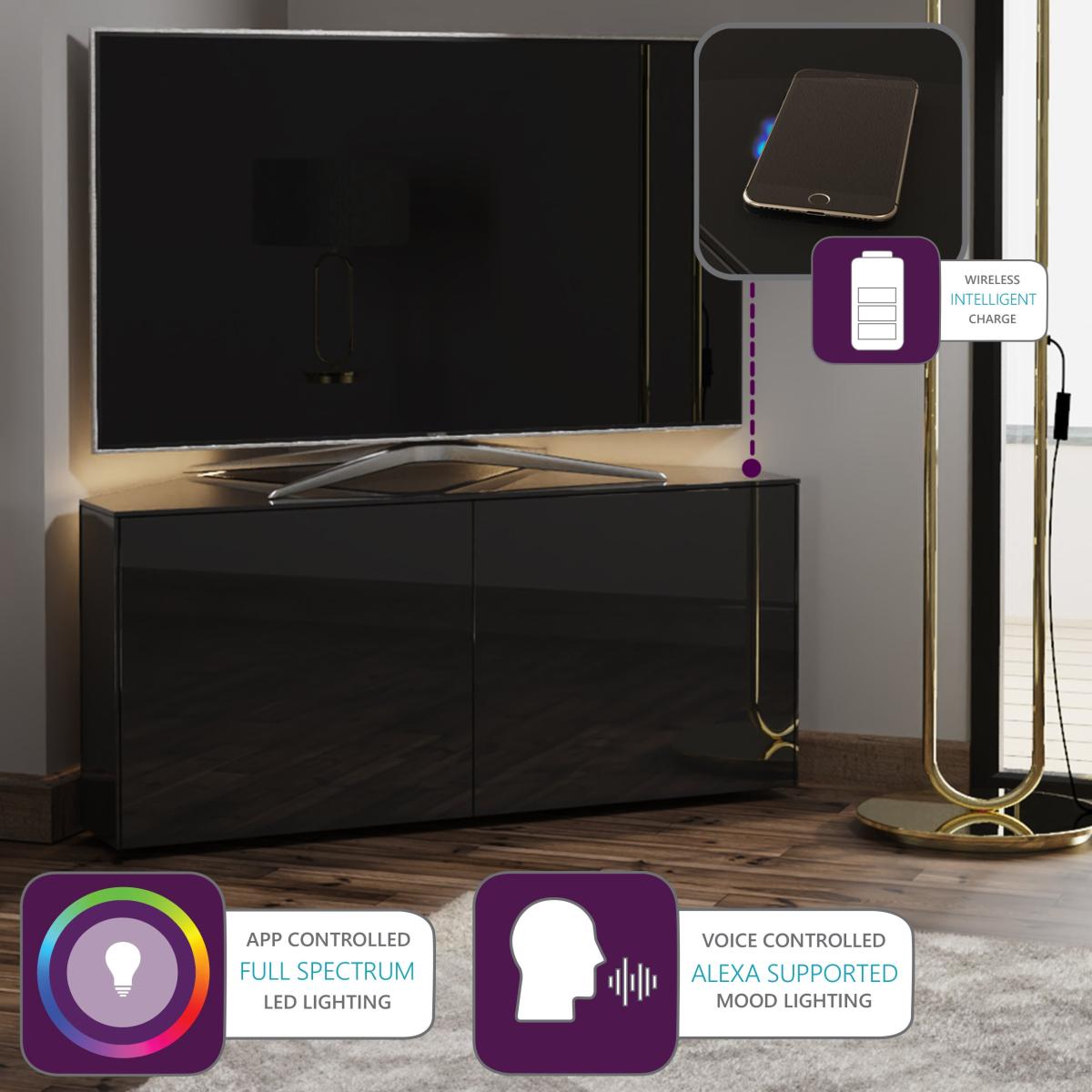 Intel LED Corner TV Unit Black – image 2
