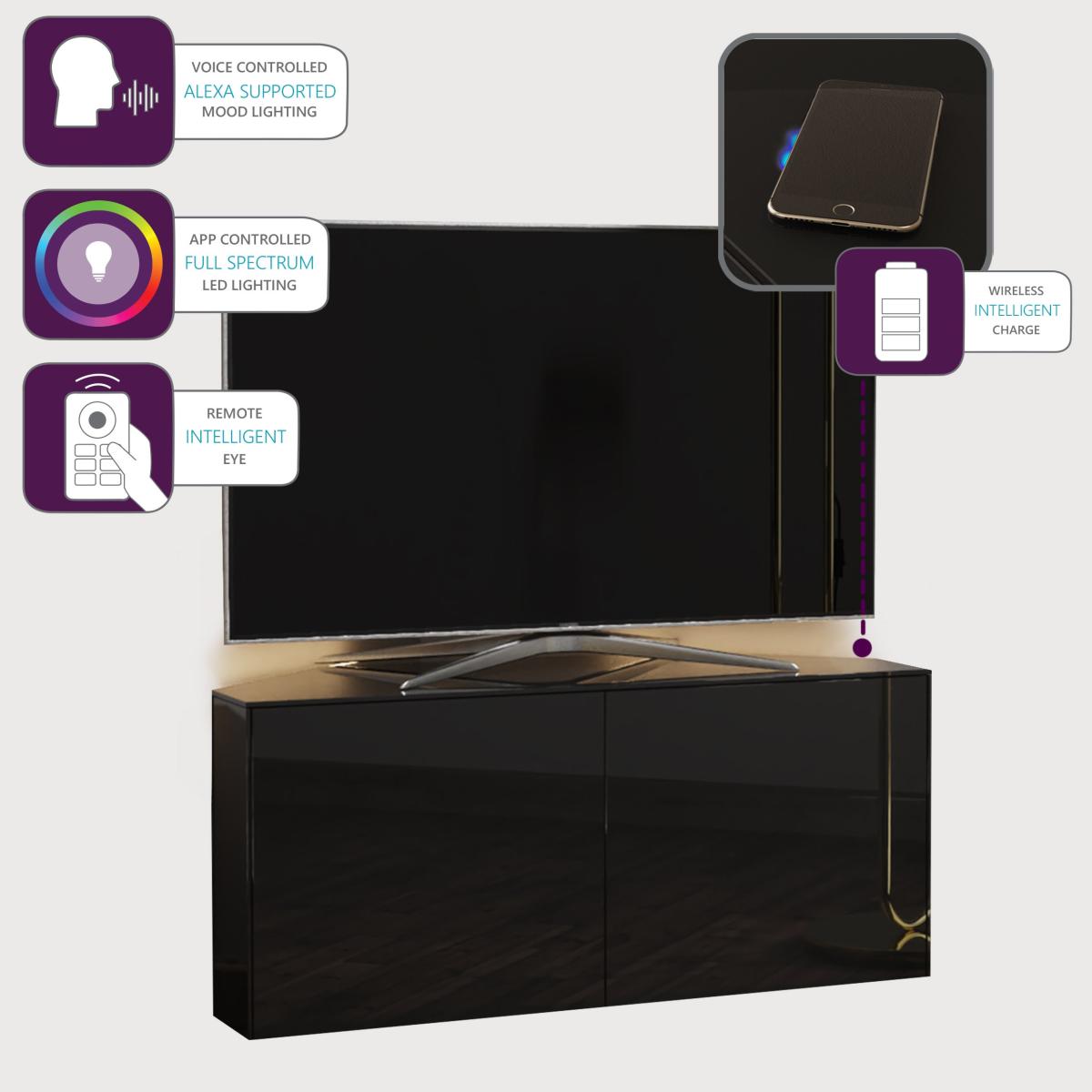 Intel LED Corner TV Unit Black – image 3
