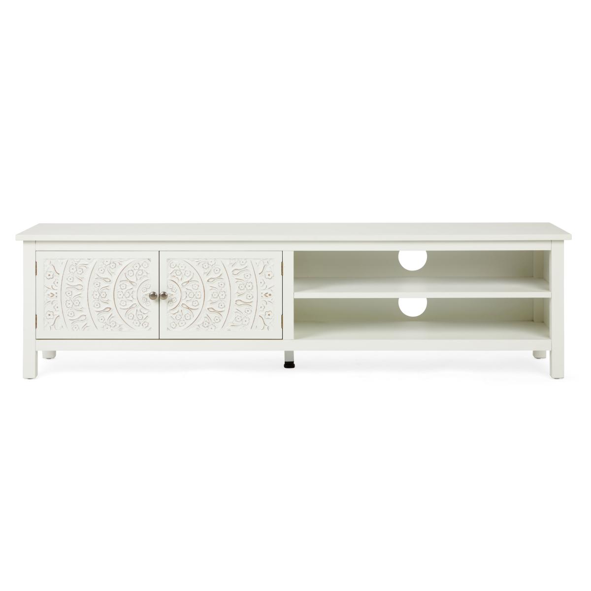 Samira Extra Wide White TV Unit White – image 2