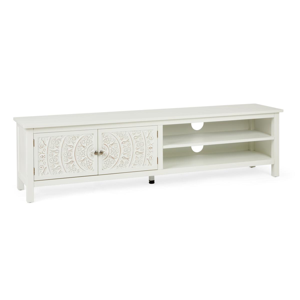 Samira Extra Wide White TV Unit White – image 4