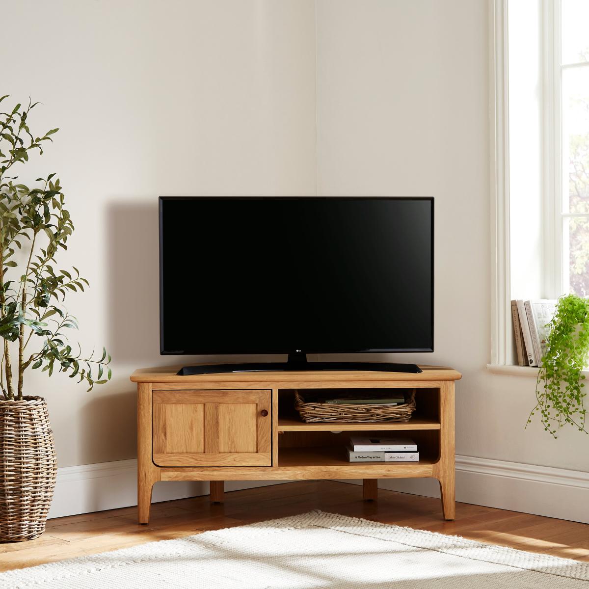 Walton Corner TV Unit for TVs up to 42" Light Oak – image 2