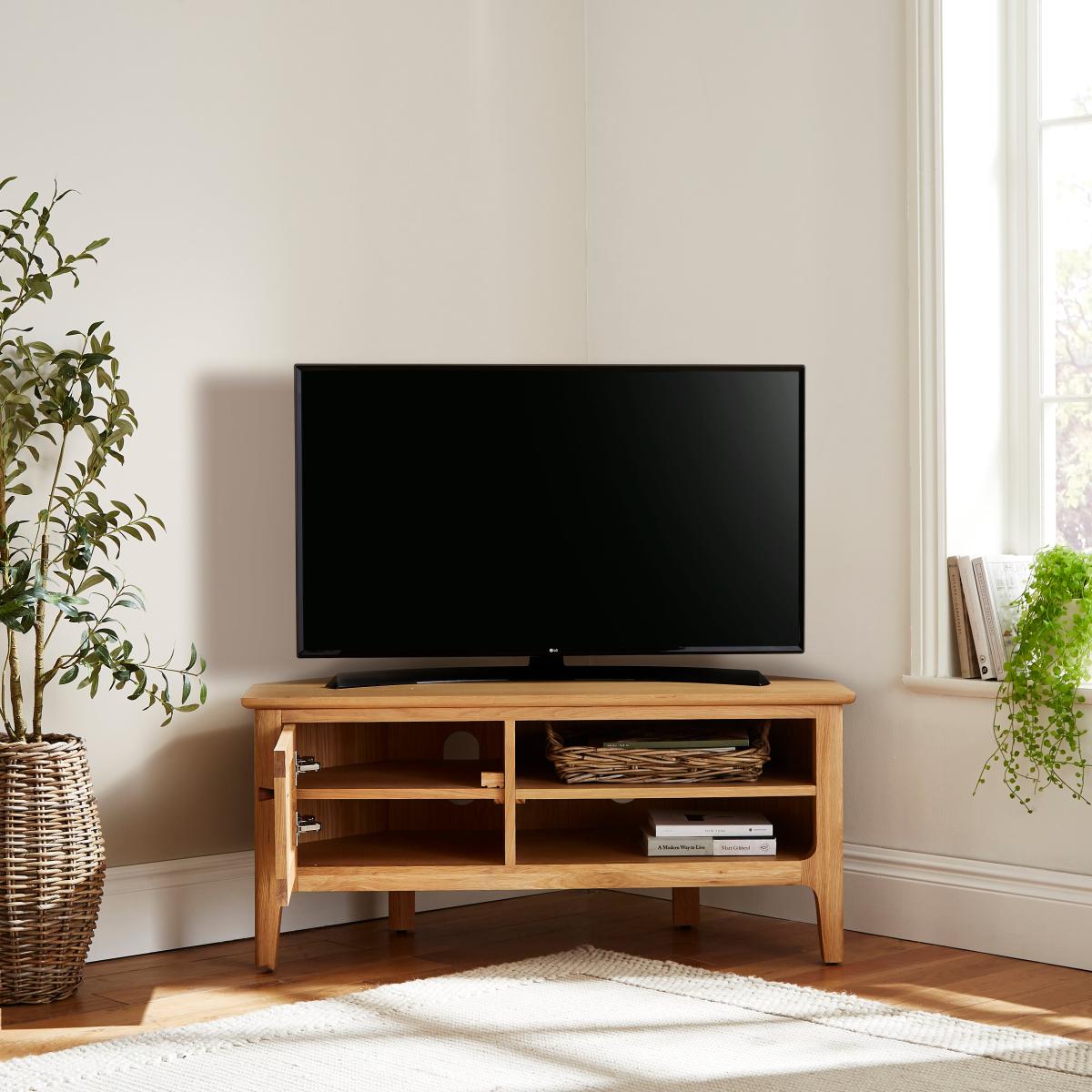 Walton Corner TV Unit for TVs up to 42" Light Oak – image 3