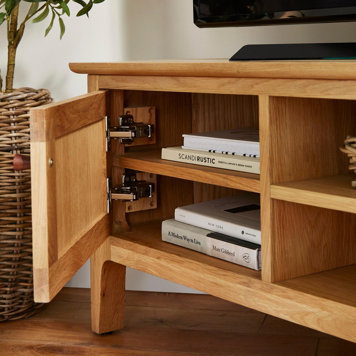 Walton Corner TV Unit for TVs up to 42" Light Oak – image 5