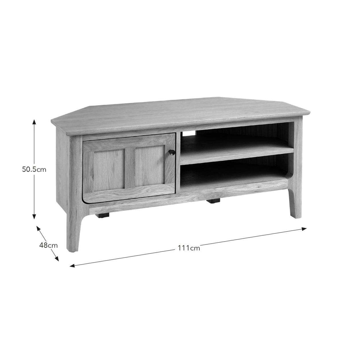 Walton Corner TV Unit for TVs up to 42" Light Oak – image 7
