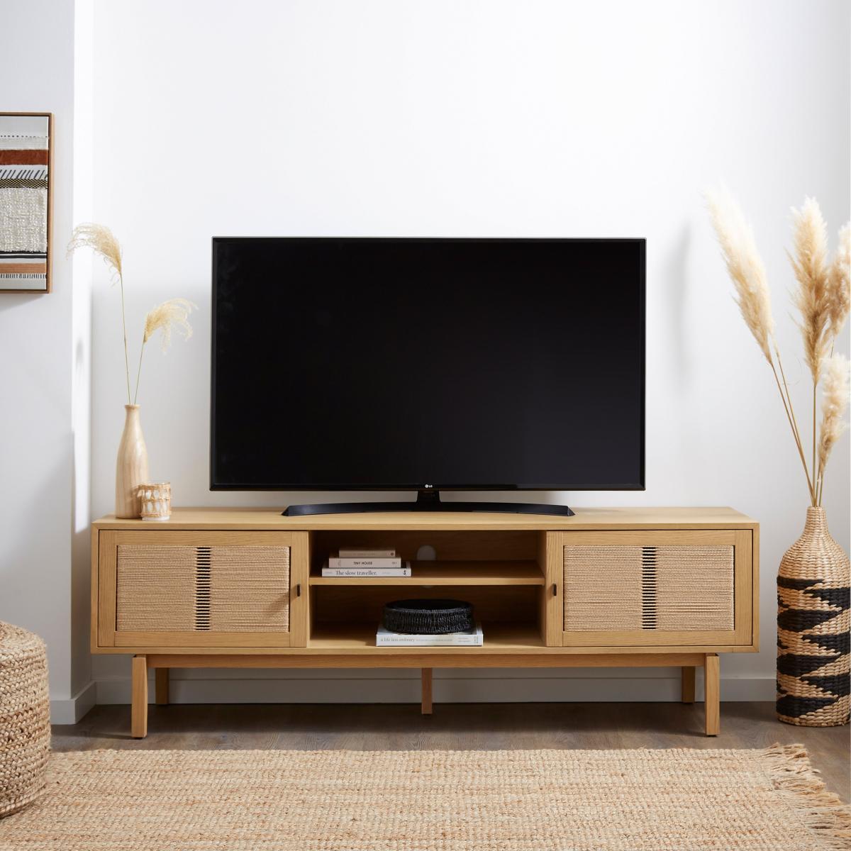 Hester Extra Wide Oak TV Unit For TVs up to 80" Brown – image 2