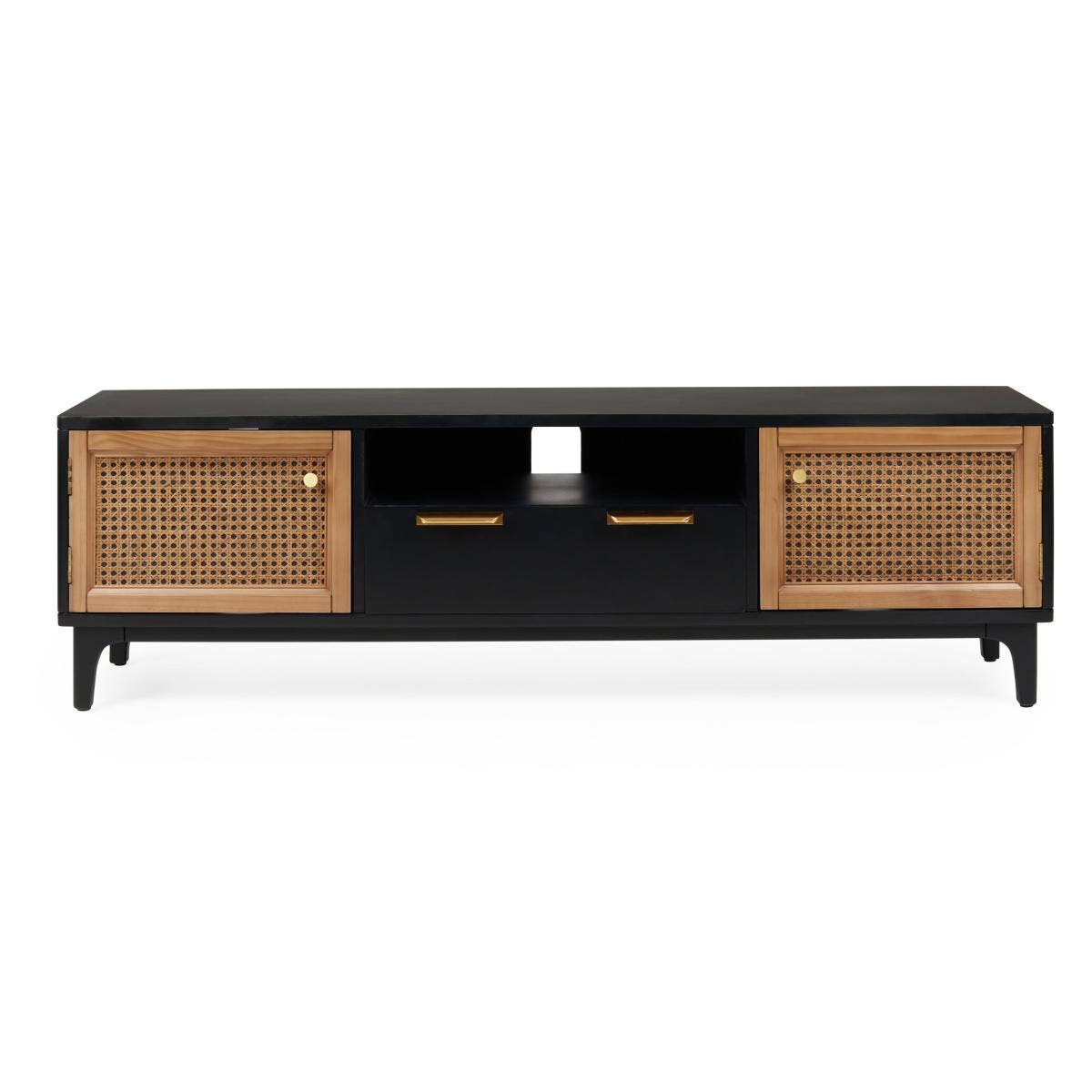 Franco Wide TV Unit Black/Brown – image 2