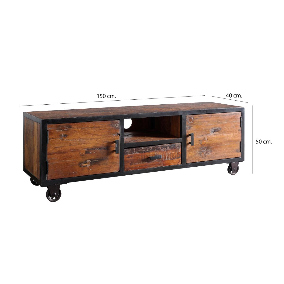 IndusValley Haryana 1 Drawer 2 Door TV Cabinet Natural – image 7