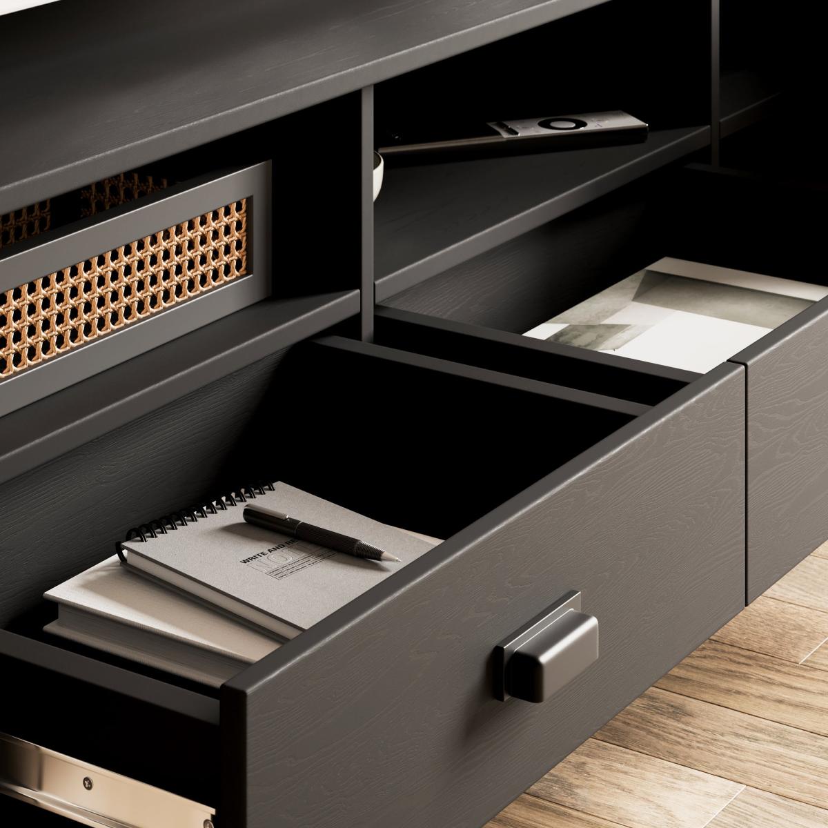 Fulton Black Extra Wide TV Unit Black – image 3