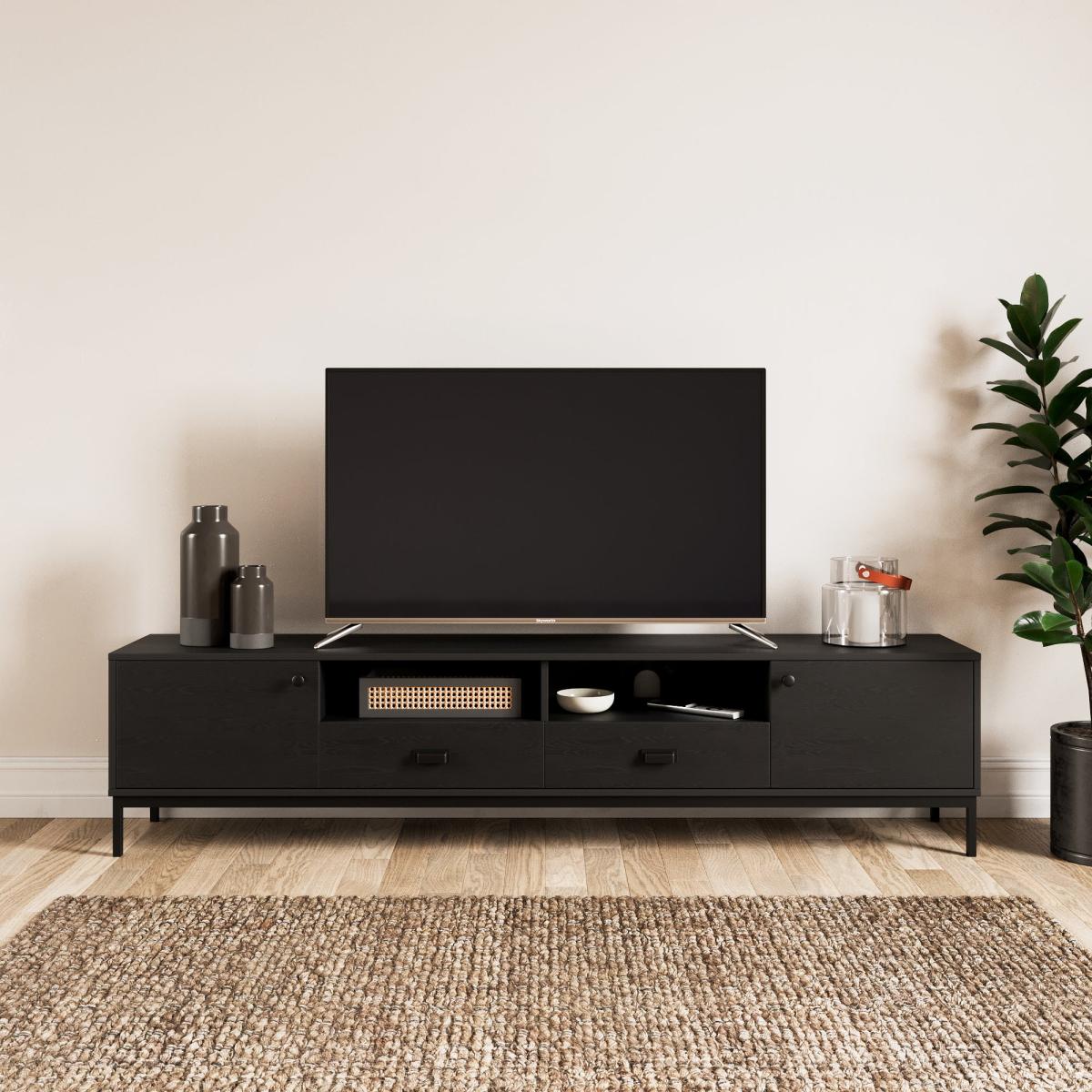 Fulton Black Extra Wide TV Unit Black – image 1