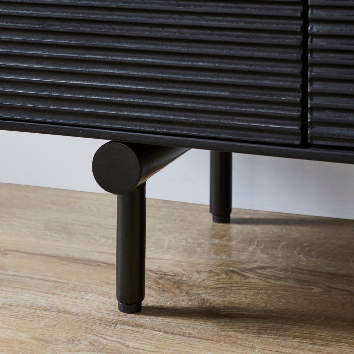Spencer Extra Wide Tv Unit for Tvs Up To 80, Mango Wood Black – image 4