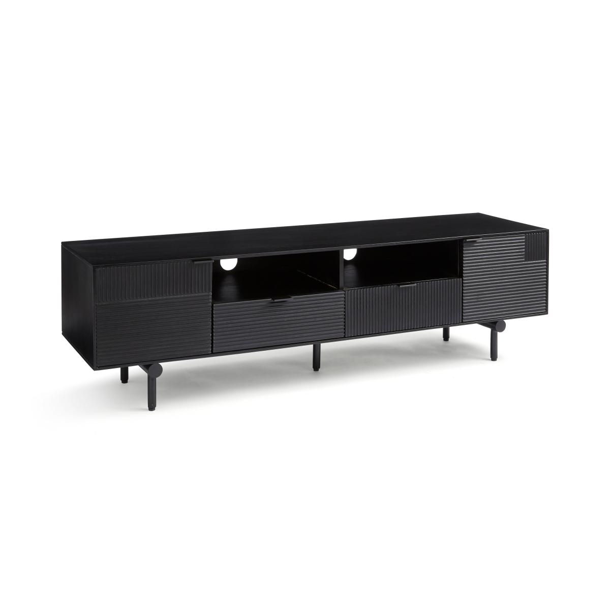 Spencer Extra Wide Tv Unit for Tvs Up To 80, Mango Wood Black – image 6