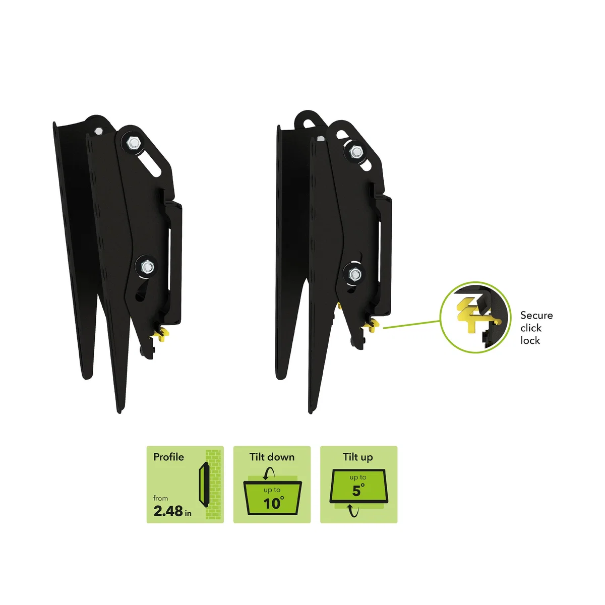 Tilting TV Mount Black – image 2