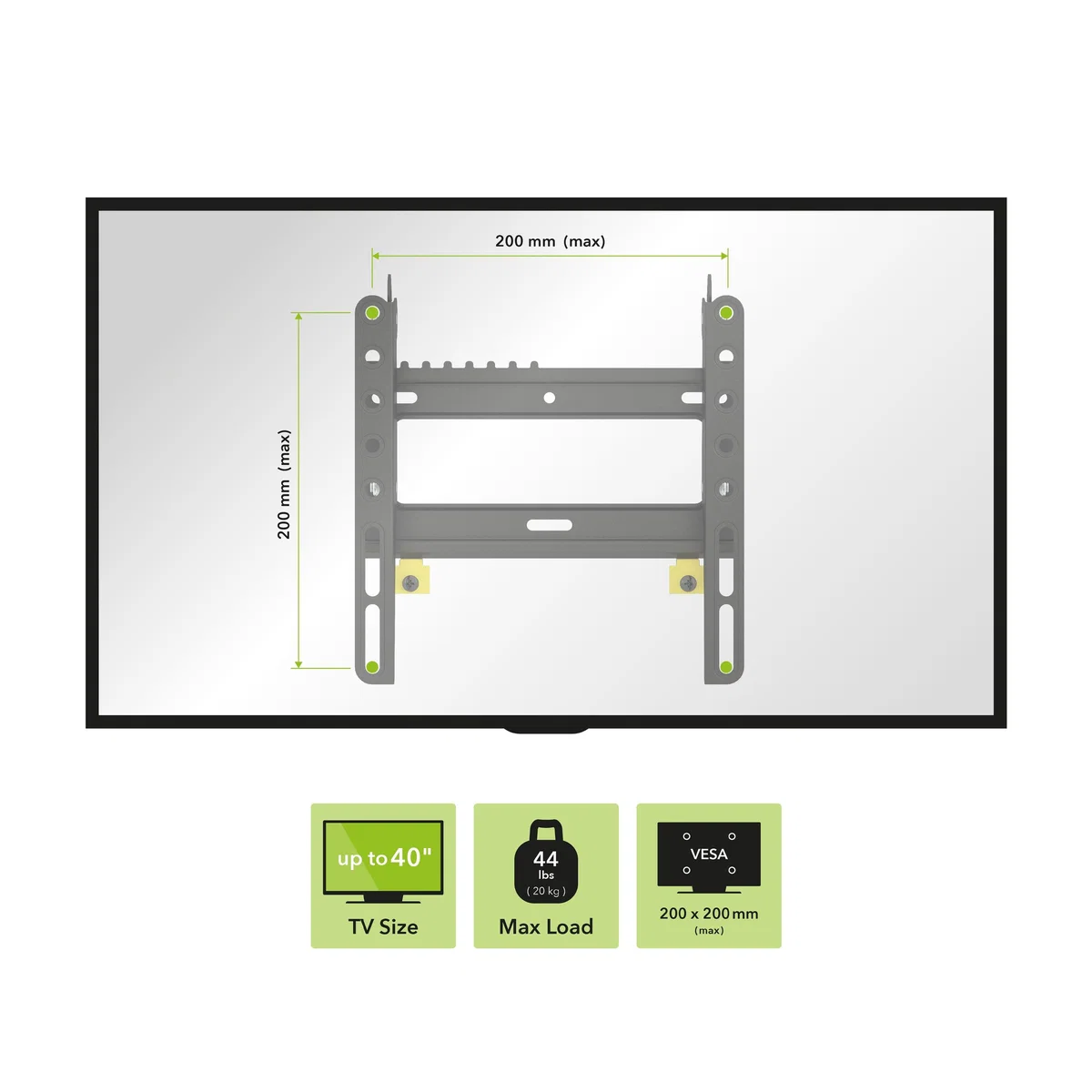 Tilting TV Mount Black – image 3