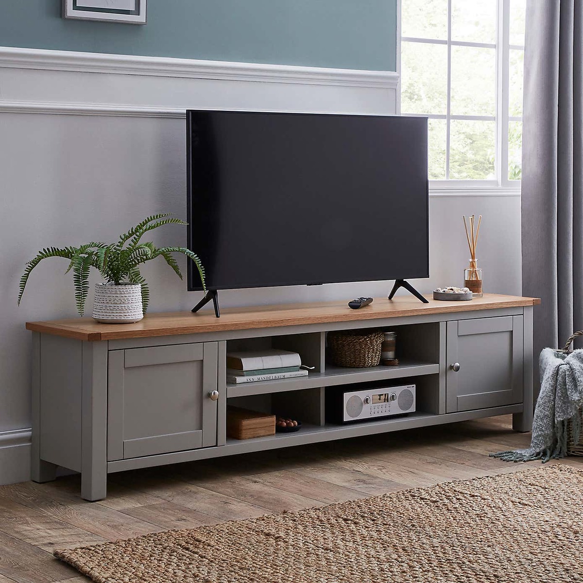 Bromley Grey Extra Wide TV Stand Grey – image 3