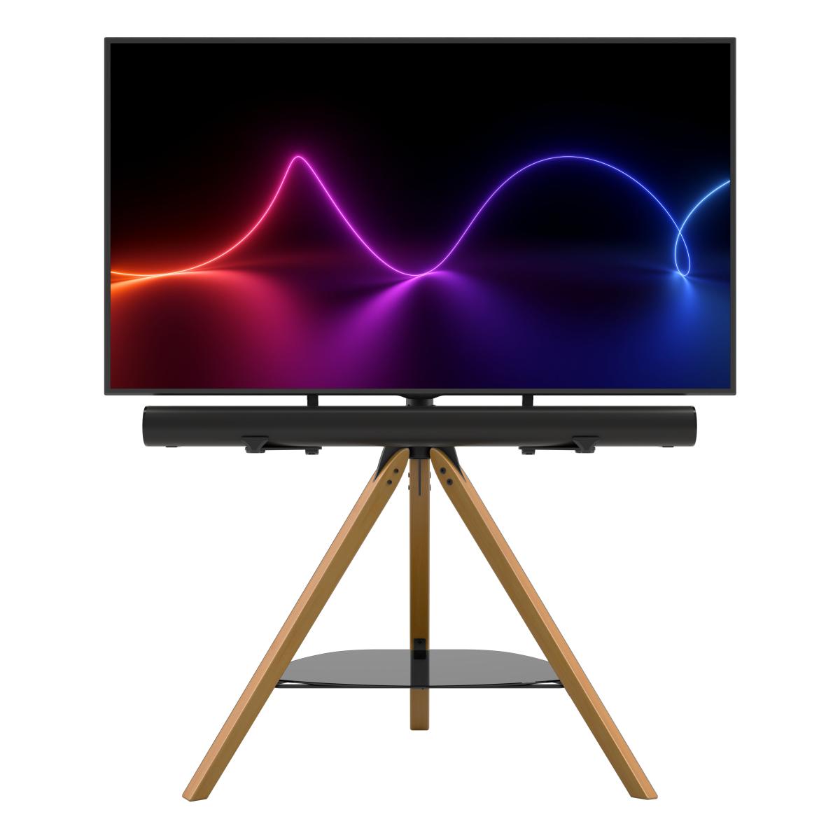 AVF Hoxon Tripod TV Stand with Soundbar Mount Light Wood – image 3