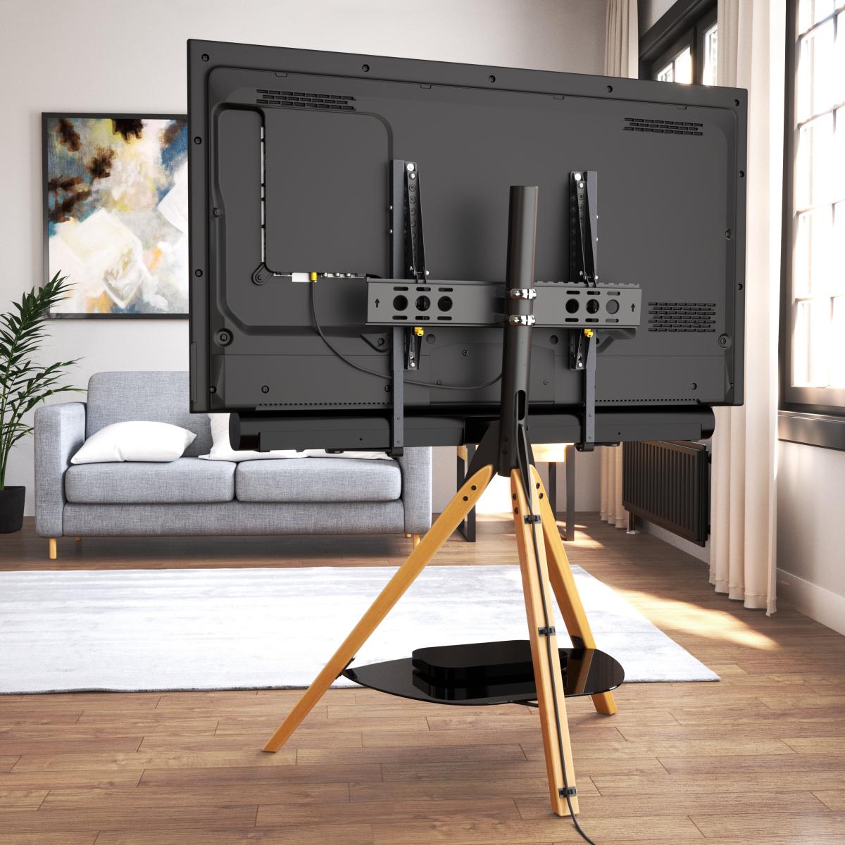 AVF Hoxon Tripod TV Stand with Soundbar Mount Light Wood – image 8
