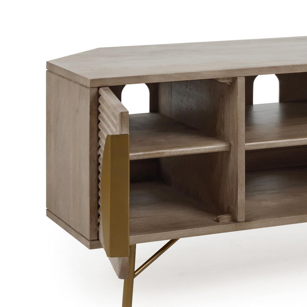 Priya Corner TV Stand Wood (Brown) – image 5