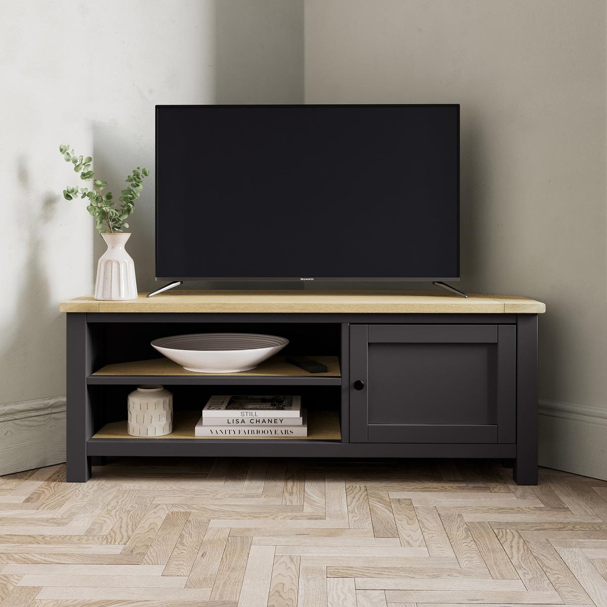 Olney Corner TV Unit for TVs up to 55" Charcoal – image 2