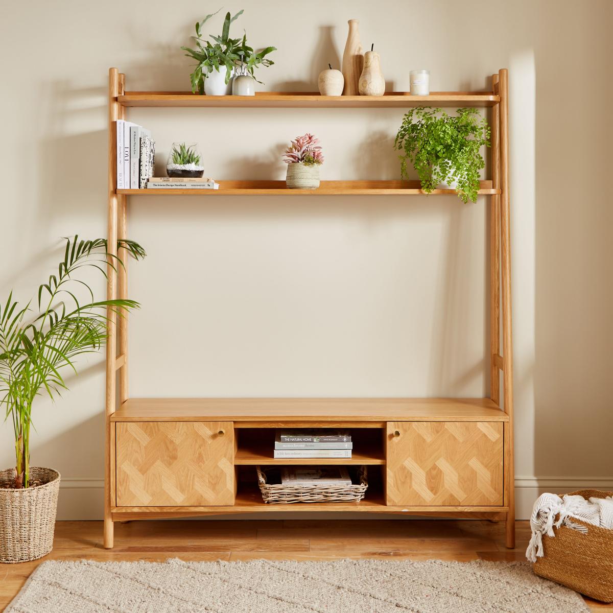 Farris Light Oak Ladder TV Unit for TVs up to 65" Light Oak – image 2