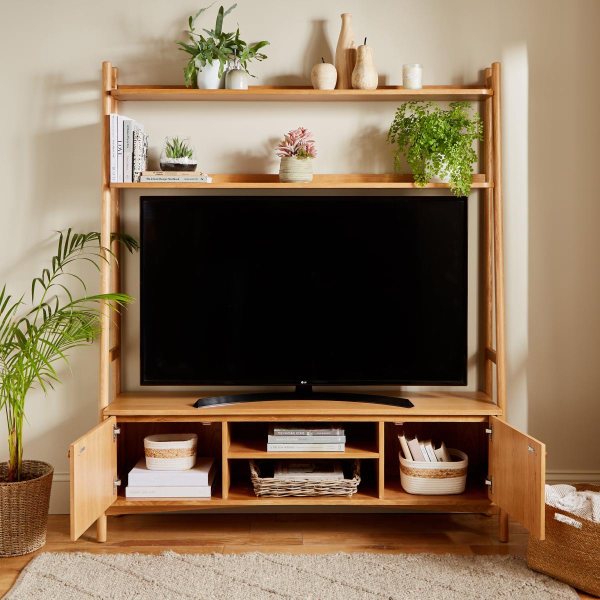 Farris Light Oak Ladder TV Unit for TVs up to 65" Light Oak – image 3