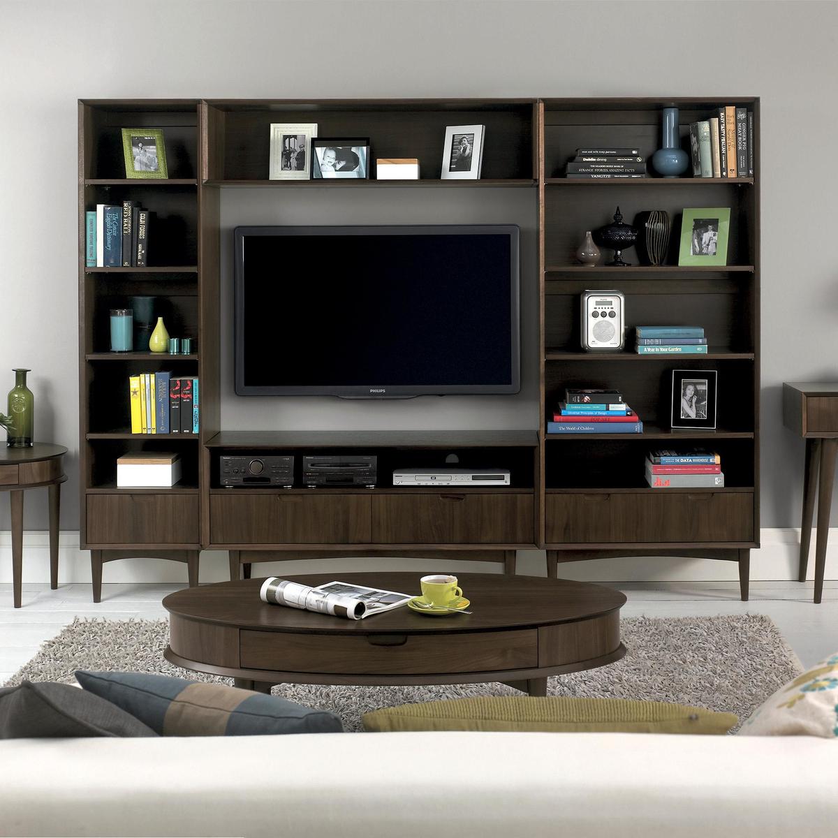 Skandi Walnut TV Stand Chocolate Brown – image 4
