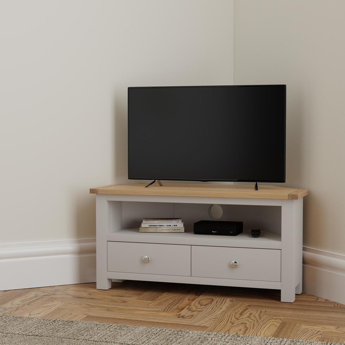 Bromley Grey Corner TV Stand Grey – image 3