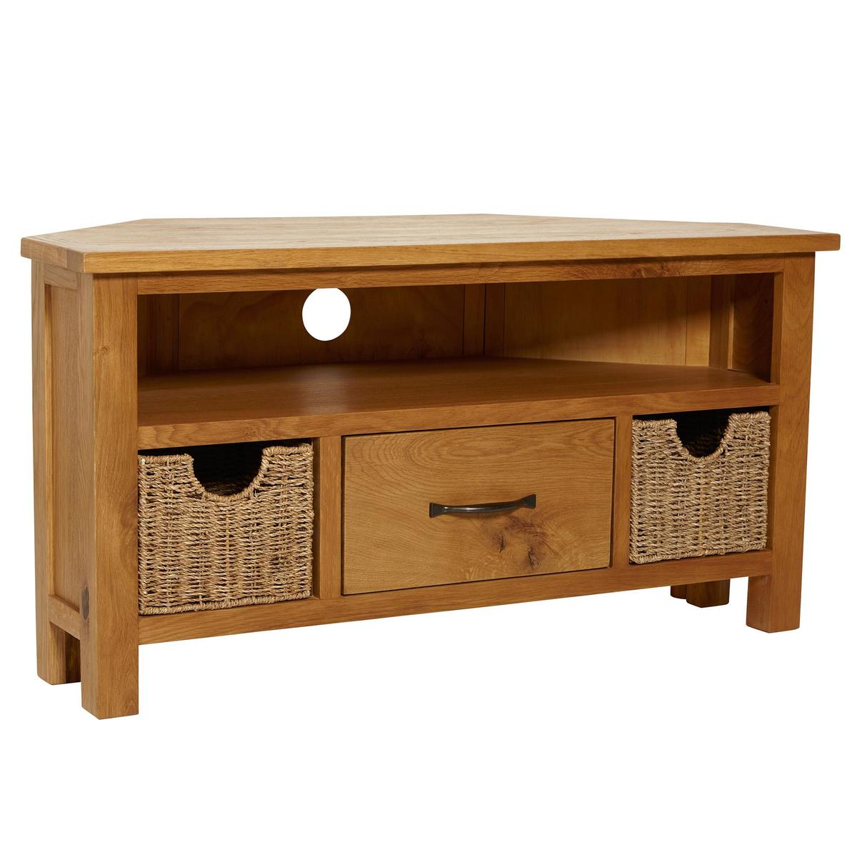 Sidmouth Oak Corner TV Stand Light Brown / Natural – image 3