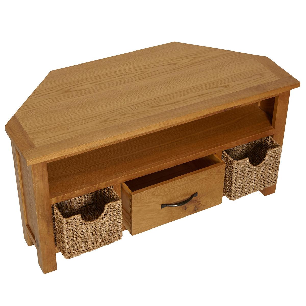 Sidmouth Oak Corner TV Stand Light Brown / Natural – image 4