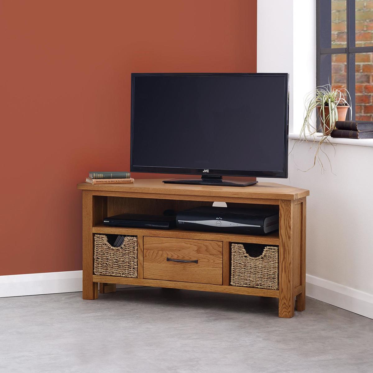 Sidmouth Oak Corner TV Stand Light Brown / Natural – image 5