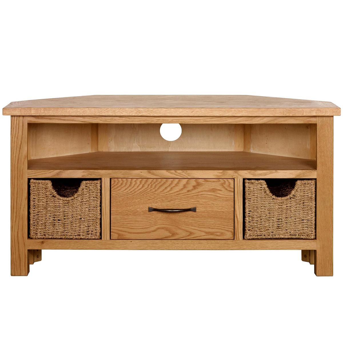 Sidmouth Oak Corner TV Stand Light Brown / Natural – image 7