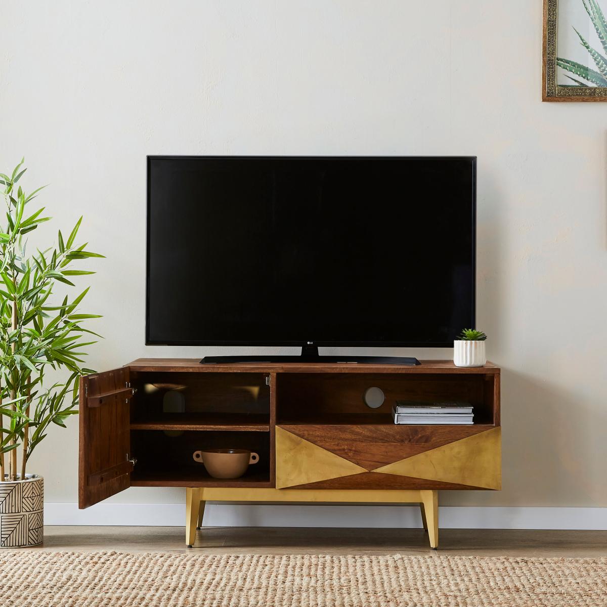 Zadie Small Tv Unit for Tvs Up To 42, Mango Wood Natural – image 2