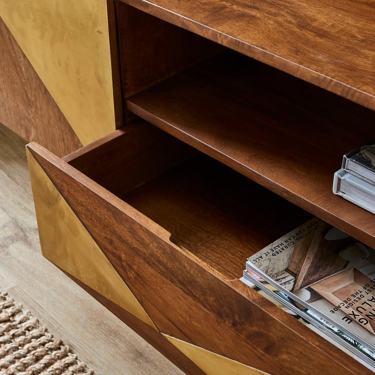 Zadie Small Tv Unit for Tvs Up To 42, Mango Wood Natural – image 4