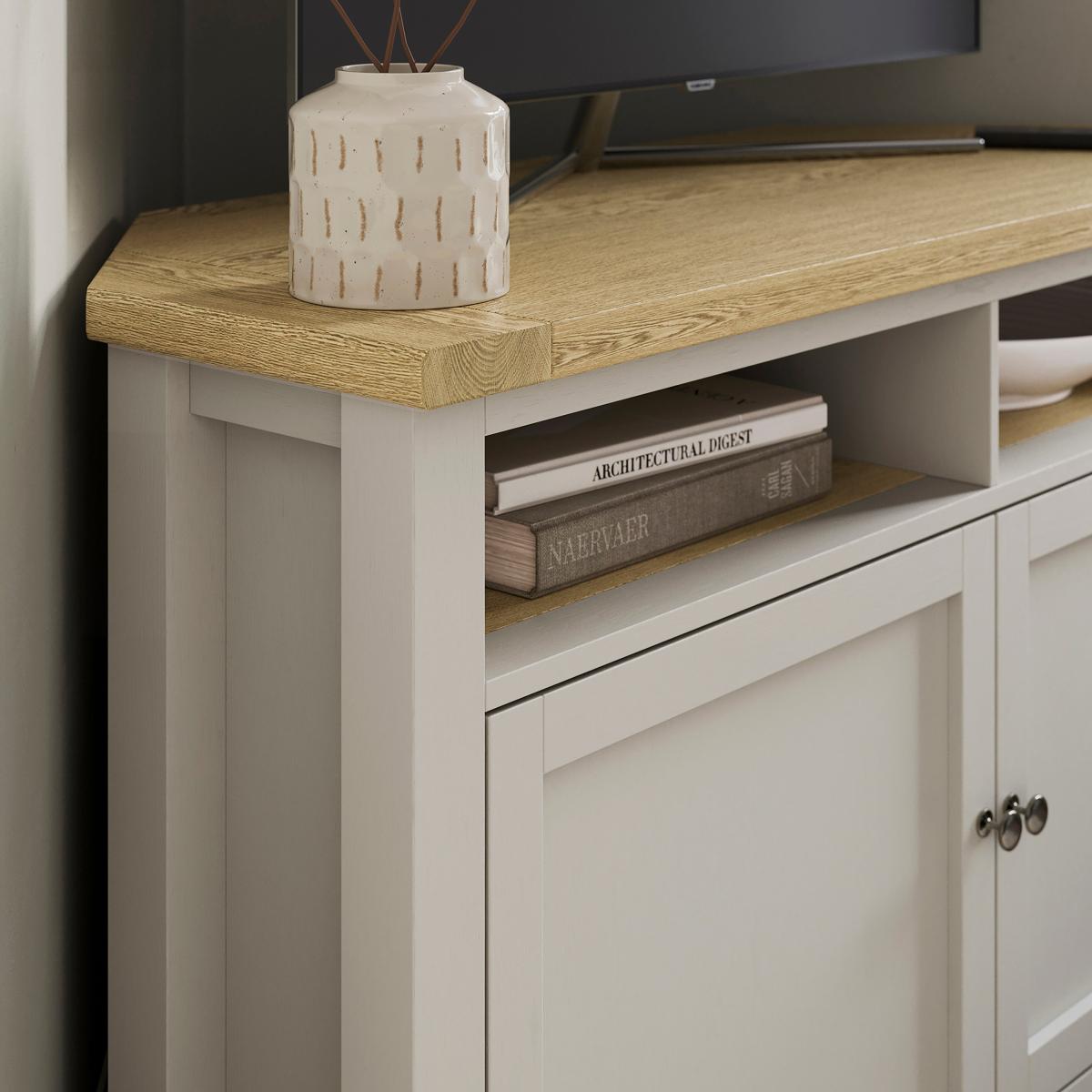 Olney High Corner TV Unit, Stone Stone – image 4