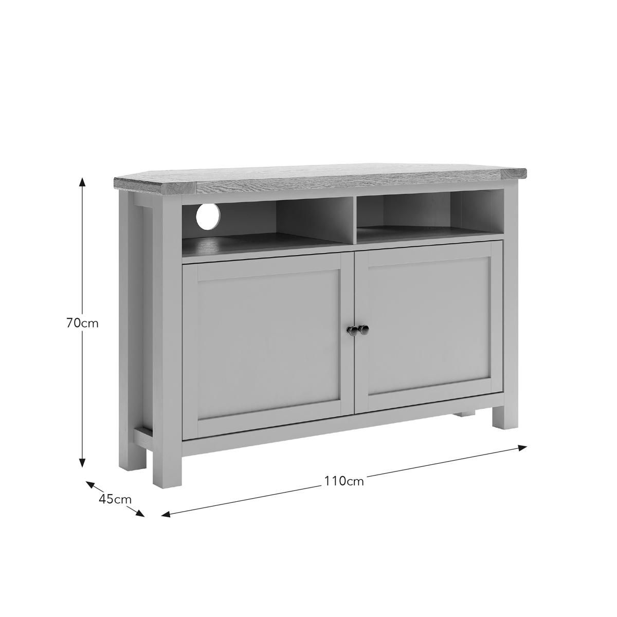 Olney High Corner TV Unit, Stone Stone – image 7