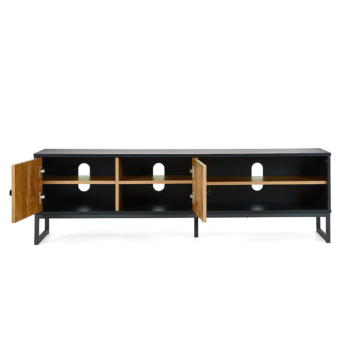 Greenwich Wide TV Stand Black and Brown – image 4